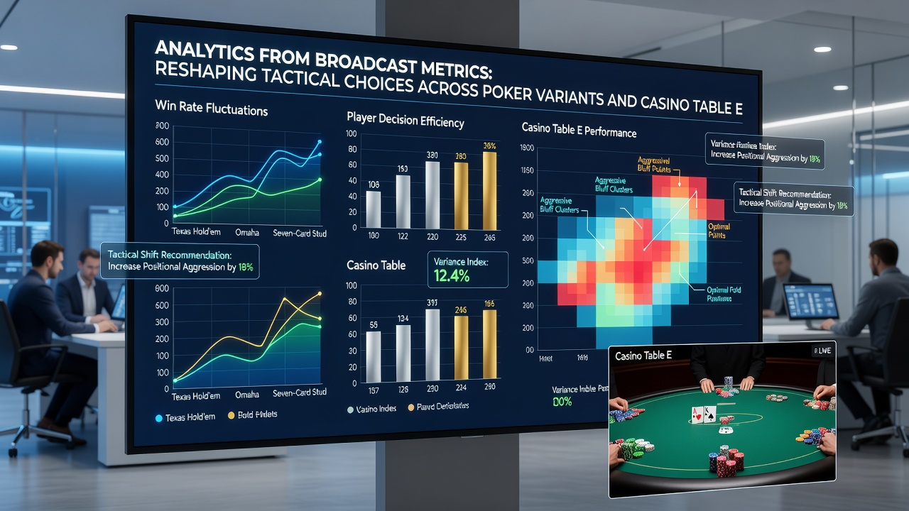 Spieler analysieren Taktiken an einem Casino-Tisch mit Broadcast-Daten