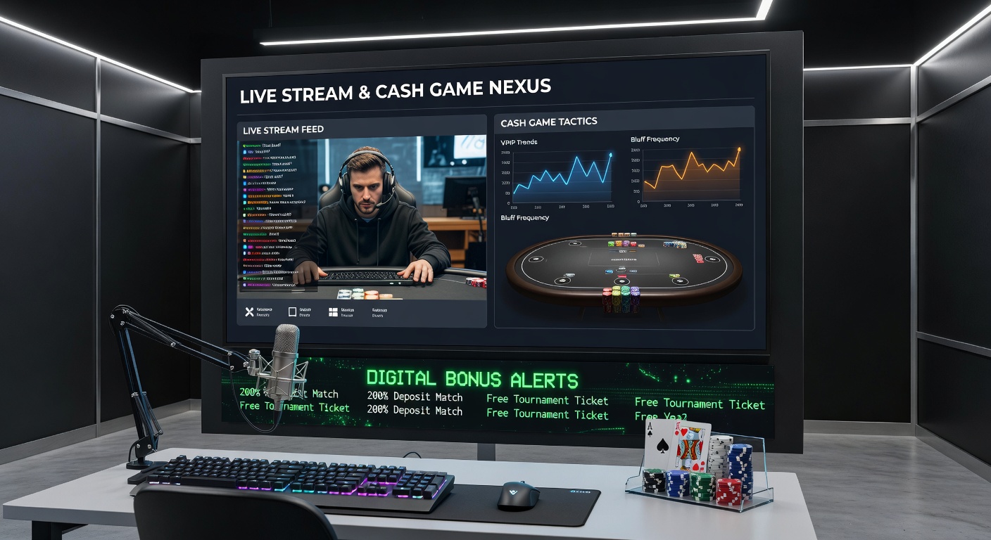 Analytik-Dashboard mit Live-Stream-Integration für Cash Games und digitale Boni